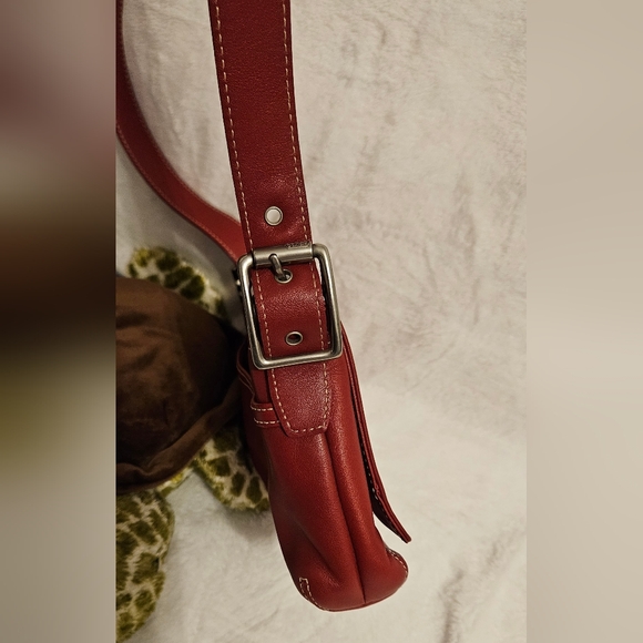 Coach legacy Red Flap convertible leather vintage crossbody #9848 - Picture 5 of 8